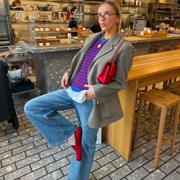 Antonio Melani Red Leather Penny Loafers sz 8 Preppy Nautical Chic Academia - Picture 8 of 11